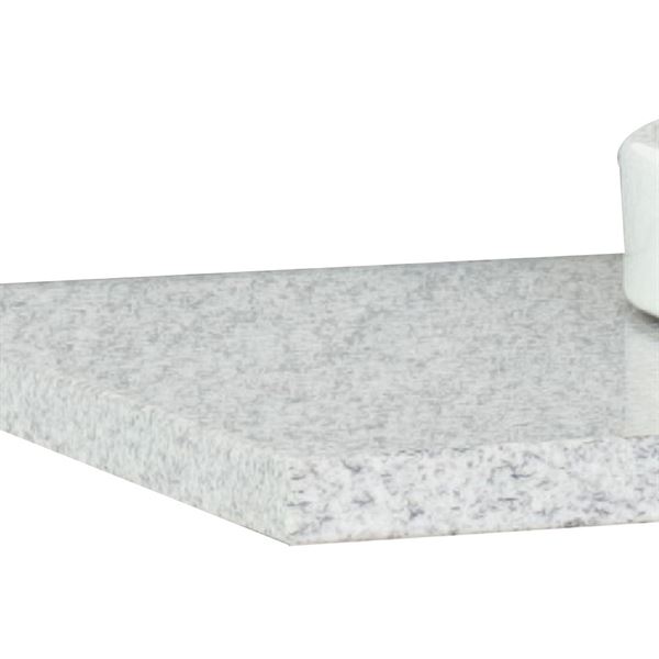 61" Gray granite countertop and single round sink