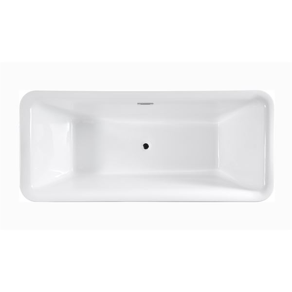 69 in. Freestanding Acrylic Bathtub in Glossy White