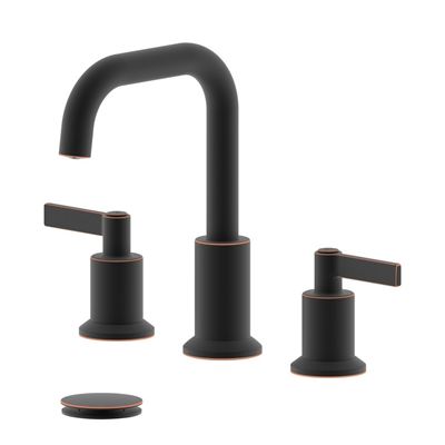 Kadoma Double Handle Oil Rubbed Bronze Widespread Bathroom Faucet with Drain Assembly with Overflow