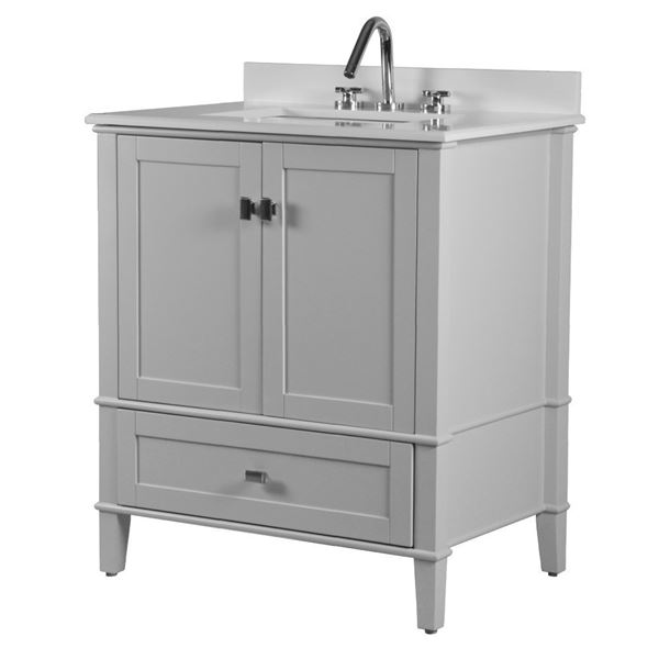 Aurora 31" SINGLE VANITY IN L/GRAY WITH QUARTZ TOP