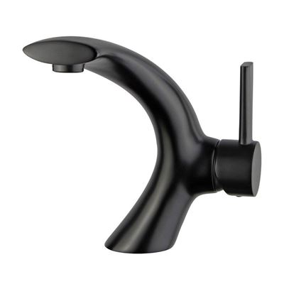 DISCONTINUED : Bilbao Single Handle Bathroom Vanity Faucet in Matte Black with Overflow